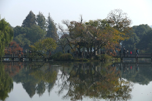 Three Pools Mirroring the Moon